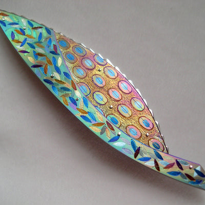 titanium 'leaf' brooch
