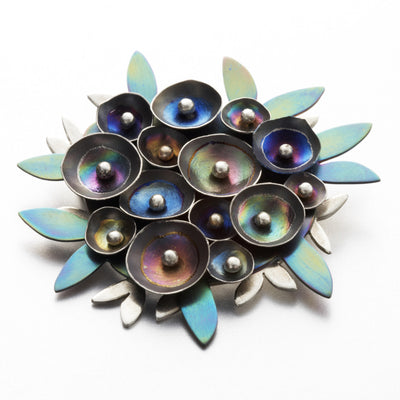 titanium 'posy' brooch