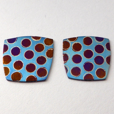 titanium 'bubble' studs - blue