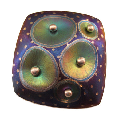 titanium 'cushion' brooch
