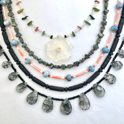 Stone bead necklaces